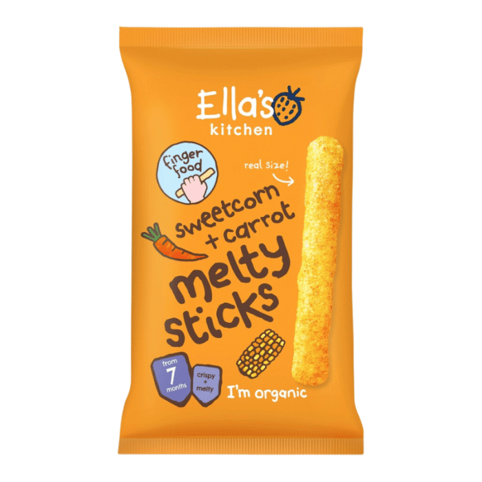 Ella's Kitchen Organic Sweetcorn & Carrot Melty Sticks 7+ Months 16g