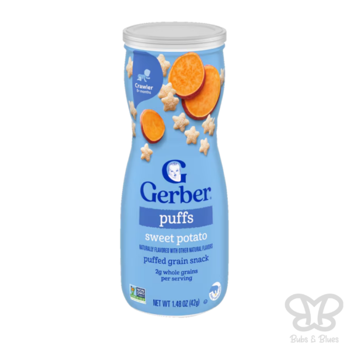 Gerber Snacks for Baby Grain & Grow Puffs, Sweet Potato, 8m+ 42G