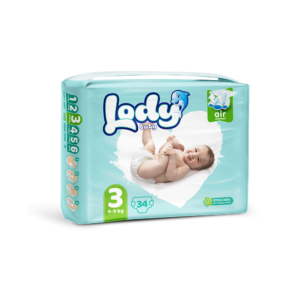 Lody Baby Size 3 Medium Baby Diapers 34pcs (4-9 kg)