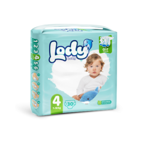 Lody Baby Size 4 Large Baby Diapers 30pcs ( 7-18 kg)