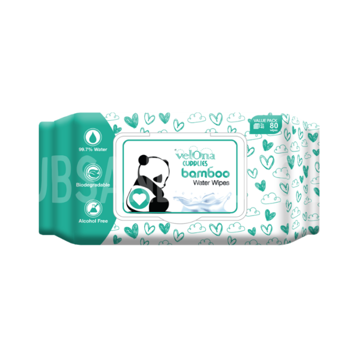 Velona Cuddles Bamboo Water Wipes 80pack