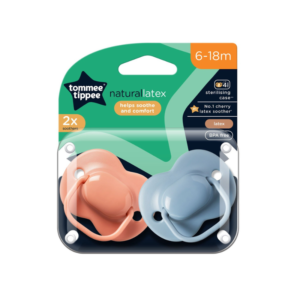 Tommee Tippee Natural Cherry Latex Soother 6-18m 2pk