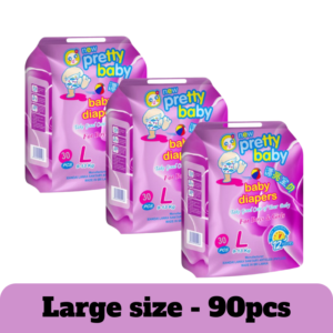 Pretty Baby Large Size Disposable Baby Diapers 90 Pcs