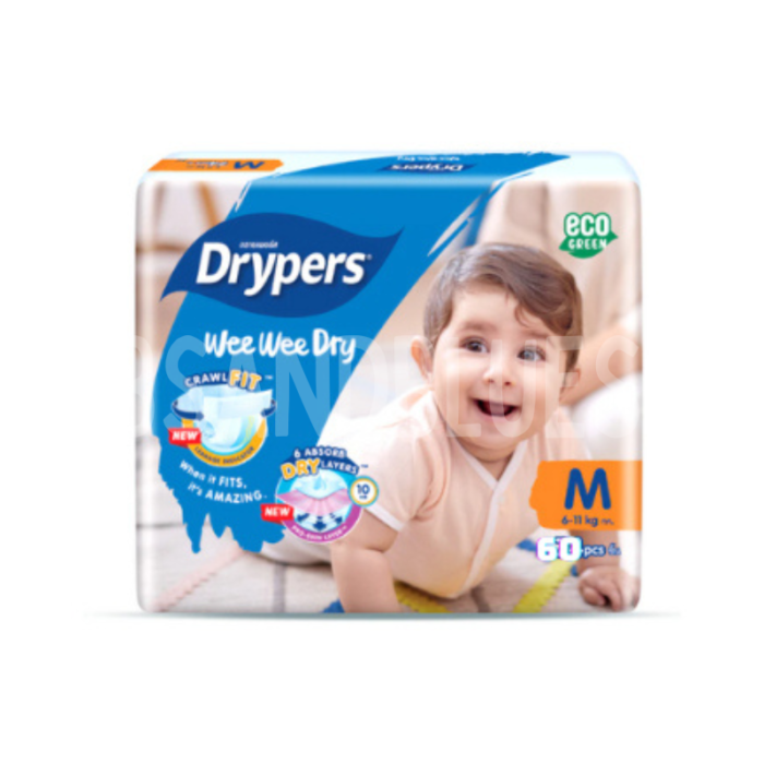 Drypers Wee Wee Dry Size M 60 Pcs Pack