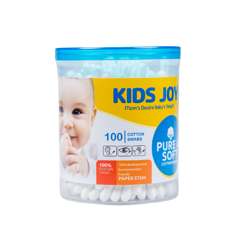 Kids Joy Cotton Buds Canister - Paper Stem Kids Joy Cotton Buds Canister - Paper Stem