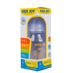 Kids Joy Glass Feeding Bottle 120ml - Orange