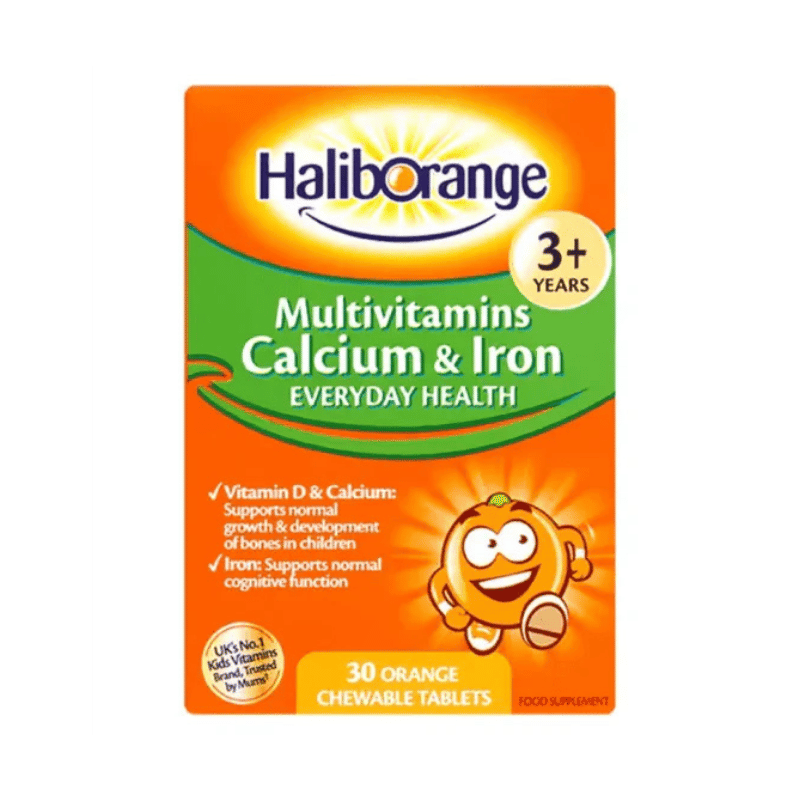 Haliborange Multivitamins Calcium & Iron 3+yrs - 30 Orange Flavour Chewable Tablets Haliborange Multivitamins Calcium & Iron 3+yrs - 30 Orange Flavour Chewable Tablets