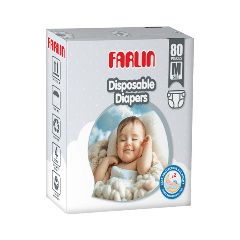 Farlin Medium Size Baby Diapers 80 Pcs Farlin Medium Size Baby Diapers 80 Pcs