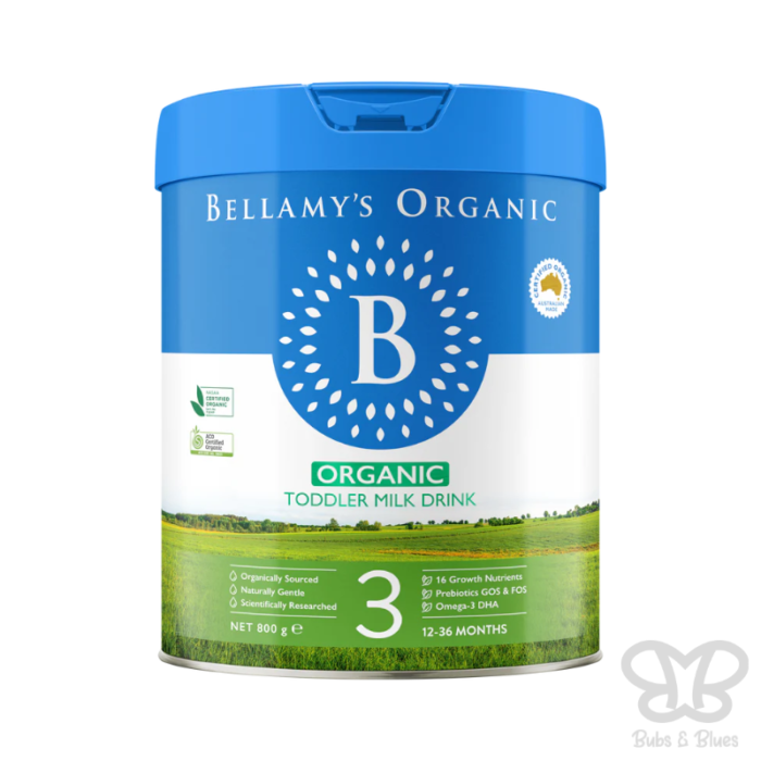 Bellamy's Organic Step 3 Toddler Milk Drink Baby Formula 800g - (Australia)