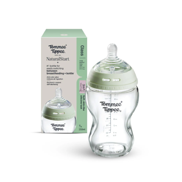 Tommee Tippee Natural Start Glass Baby Feeding Bottle 250ml