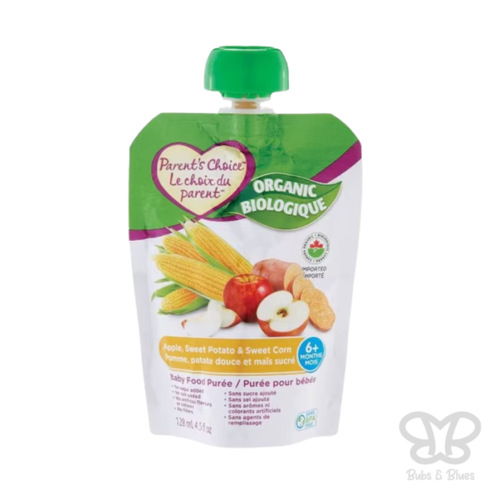 Parent's Choice Organic Apple, Sweet Potato & Sweet Corn Baby Food Purée Parent's Choice Organic Apple, Sweet Potato & Sweet Corn Baby Food Purée